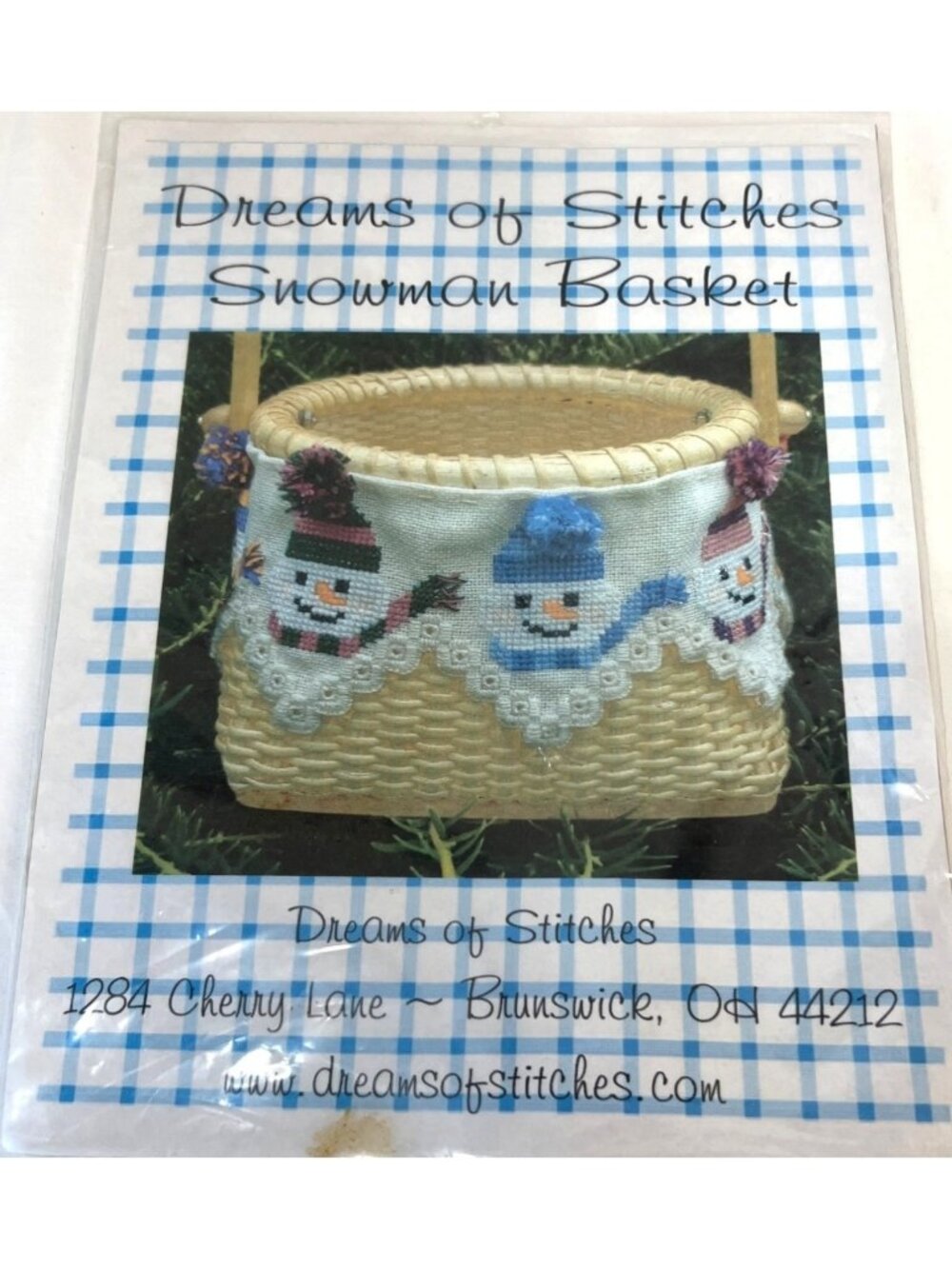 Handcrafted Dreams Of Stitches Snowman Basket Kit